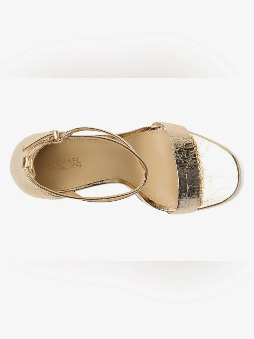 Michael Kors Metallic Gold Platform Block Heel Sandals